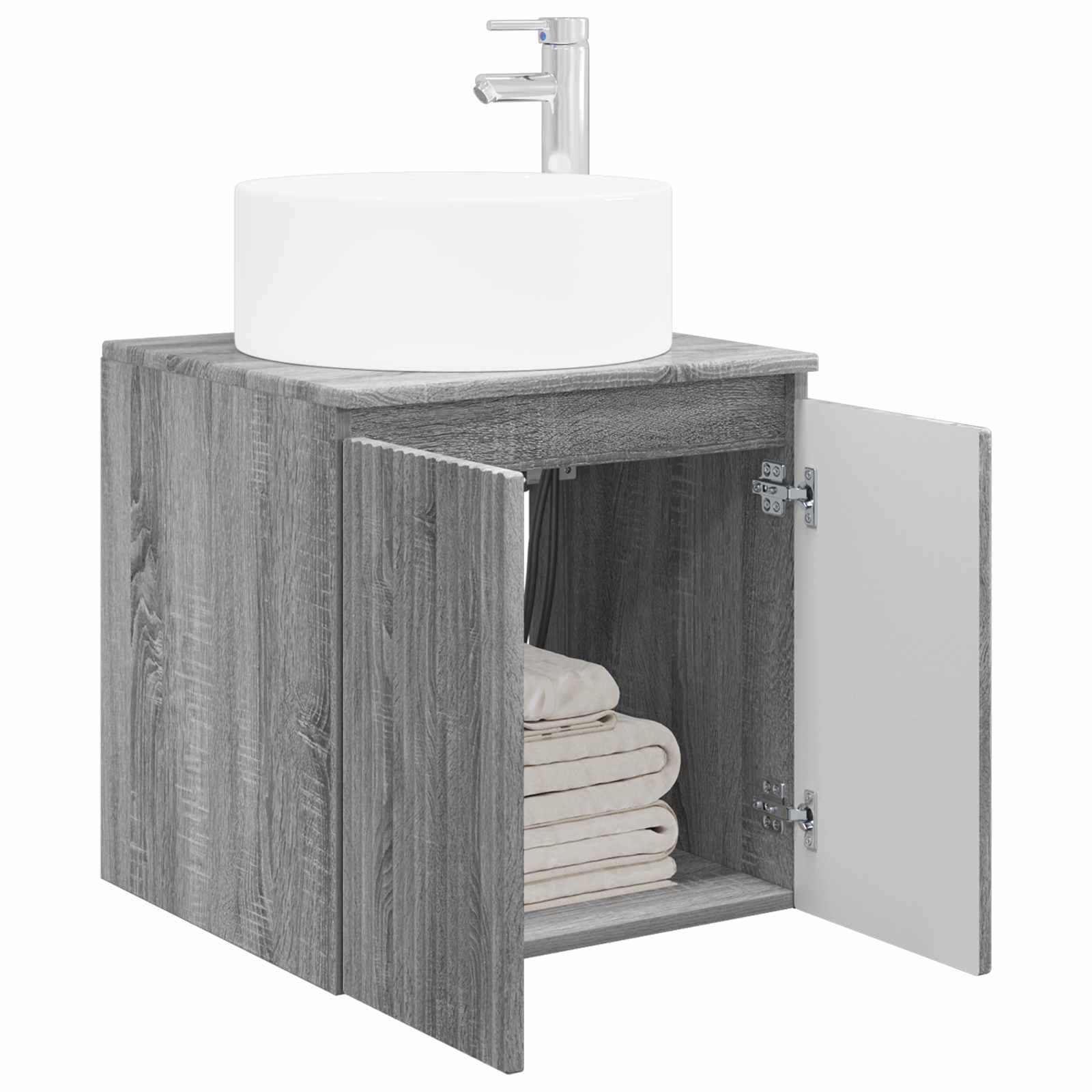 Vidaxl Greysonoma Wall-Mounted Sink Vanity Grey Sonoma 49.5 X 44.5 X 65.5 Cm,