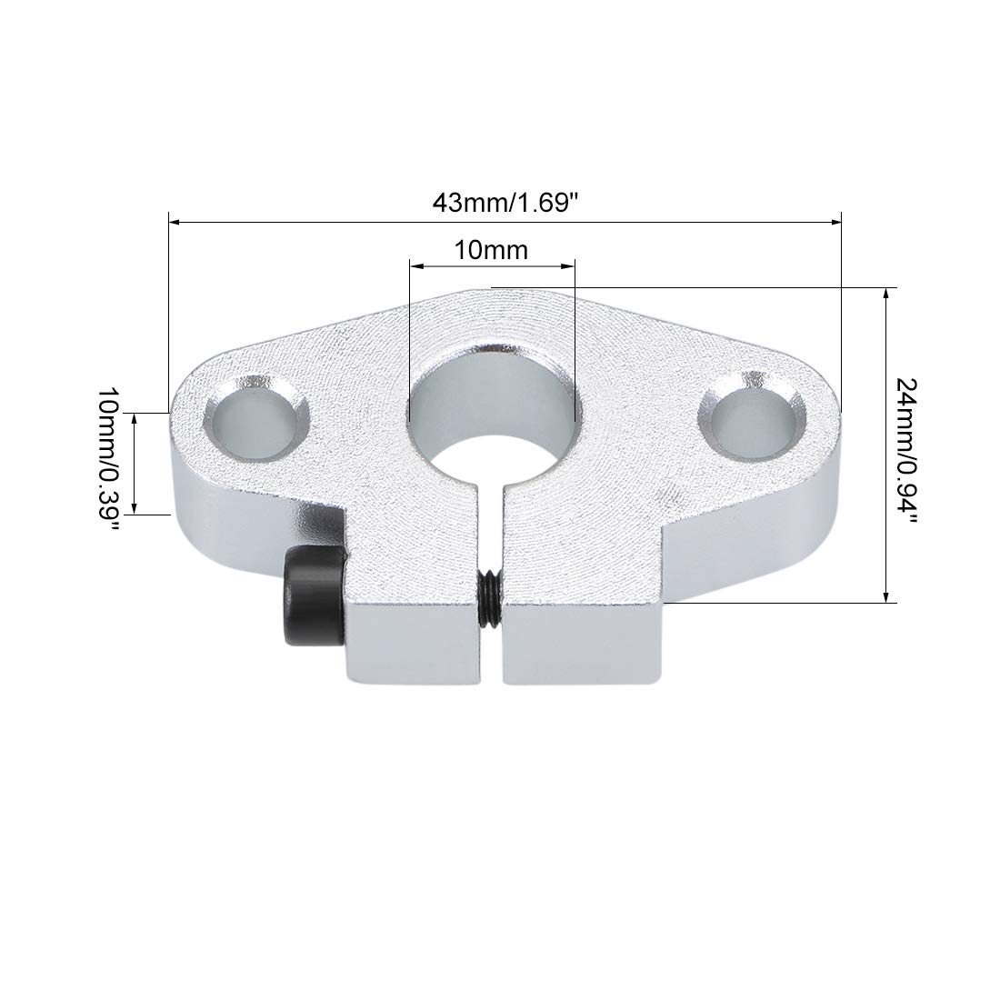 uxcell 10mm Shaft Support SHF10 Flange Mount Linear Motion Slide Rail Guide Blocks for CNC 3D Printer (Pack of 2)