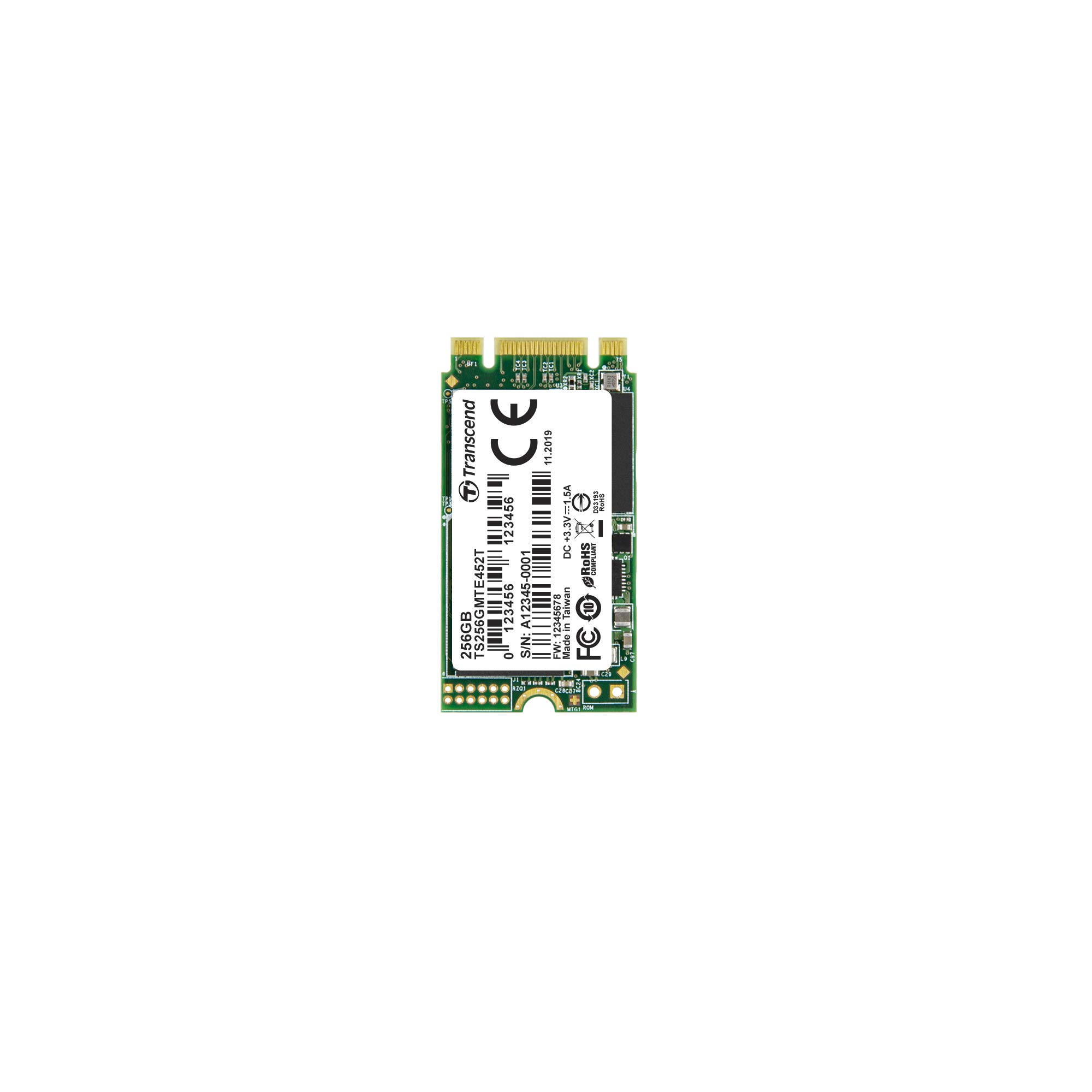 Transcend SSD interne 256GB M.2 2242 PCIe Gen3x2 B+M Key 3D TLC