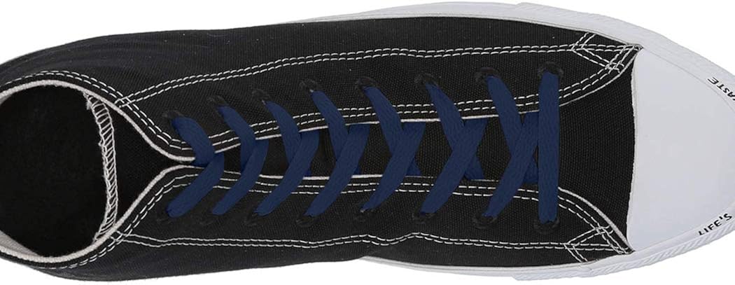 [2 Pair] (4 Laces) Flat Shoelaces 5/16 inch (8mm) for Sneakers and Converse Shoelaces Replacements