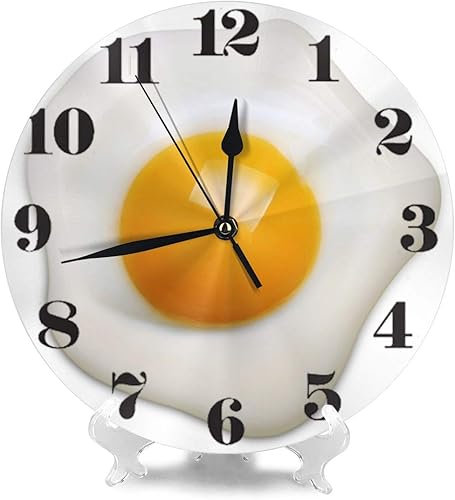 Miniatura 2 de KiuLoam Reloj de pared redondo con huevo frito, silencioso, sin tictac, funciona con pilas, fácil de leer para estudiantes, oficina, escuela, hogar,