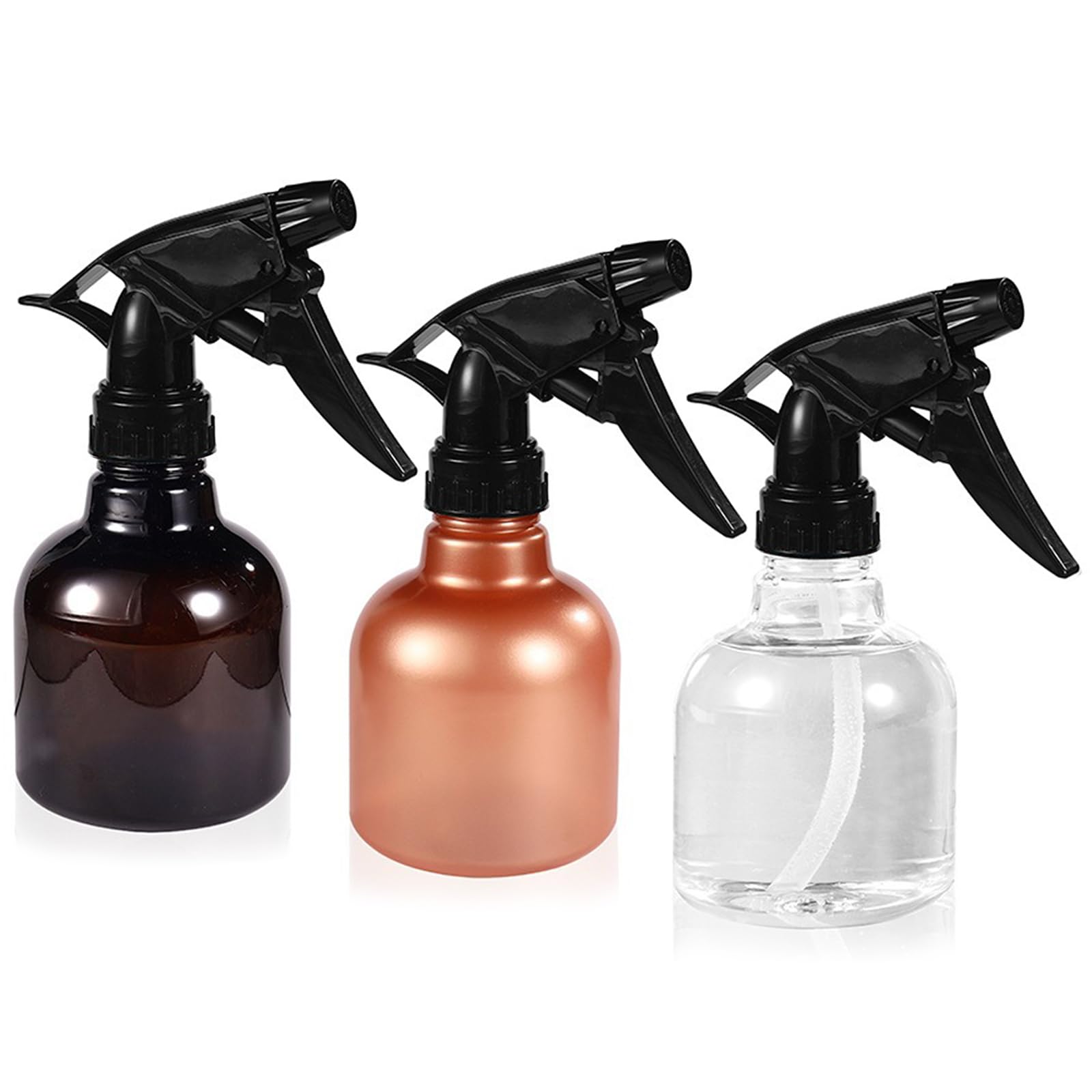 Yytol Transparent, Black, Brown Empty Spray Bottle, 250Ml Hair Water Mist Spray Bottle Plant Mister Plastic Misting Sprayer Bottles For Hair Cleaning Plants 3 Pcs