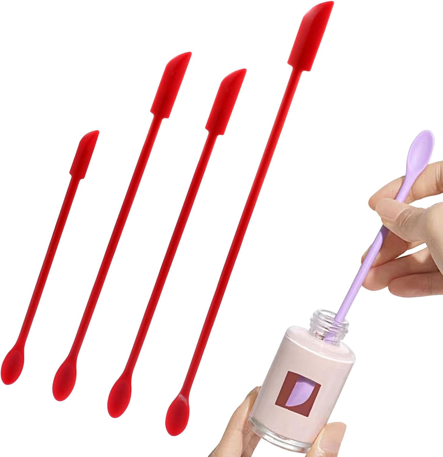 Murtenze 4PCS Red Silicone Spatula Set