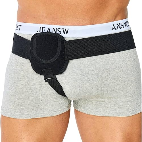 Hernia Belts for Men Inguinal, Hernia Support for Women and Men, Hernia Truss for Left or Right Side, Groin Belt, Adjustable Waist Strap with Removable Compression Pads