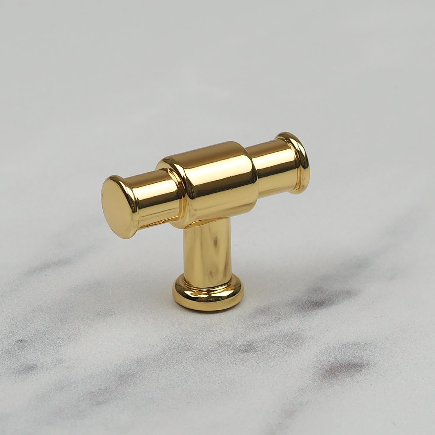 40mm Gloss Gold Cabinet Pull Knob Industrial Pipe Cupboard Door Drawer Handle T-Bar from B&Q