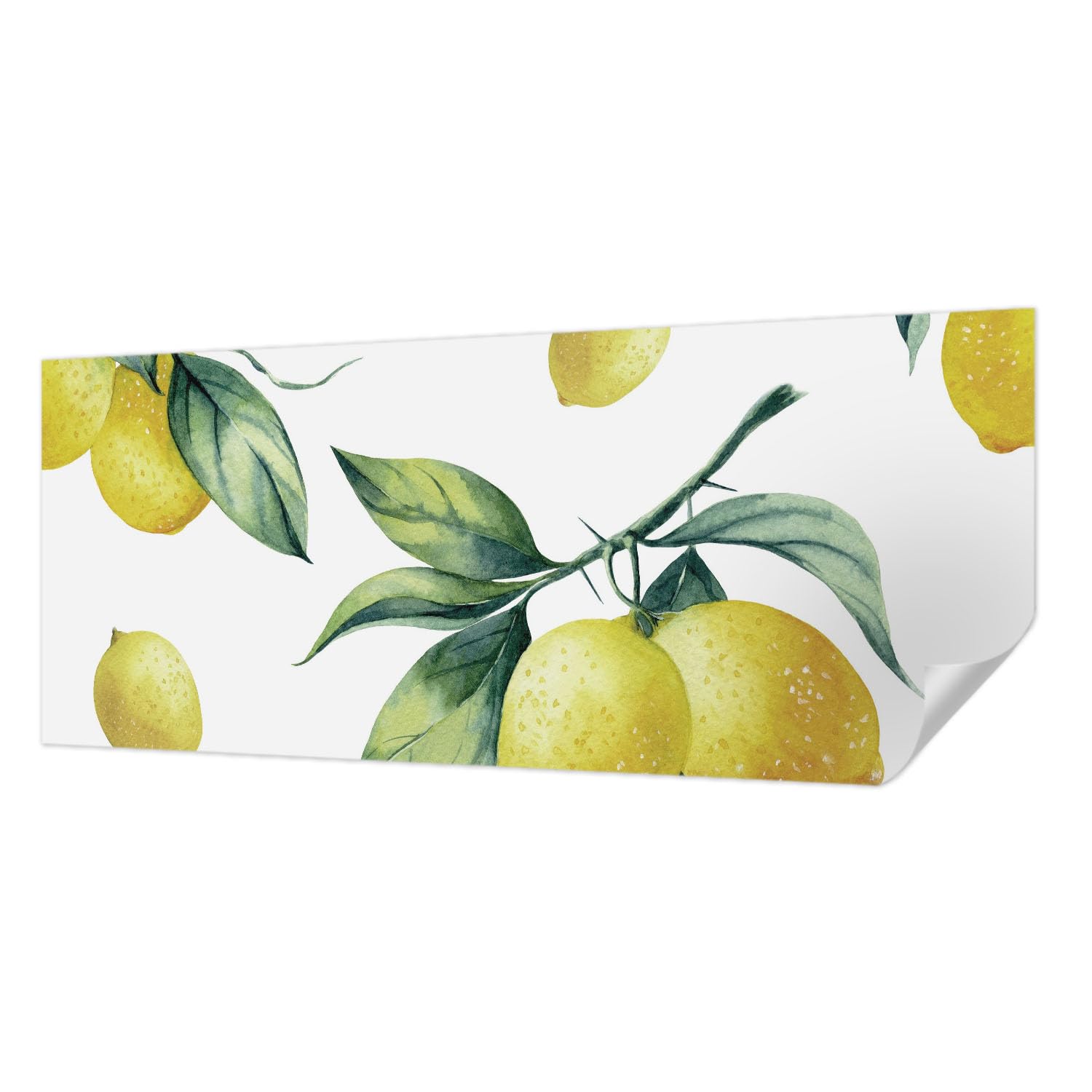 Décor mural adhésif pose rapide anti-tache papier peint citron