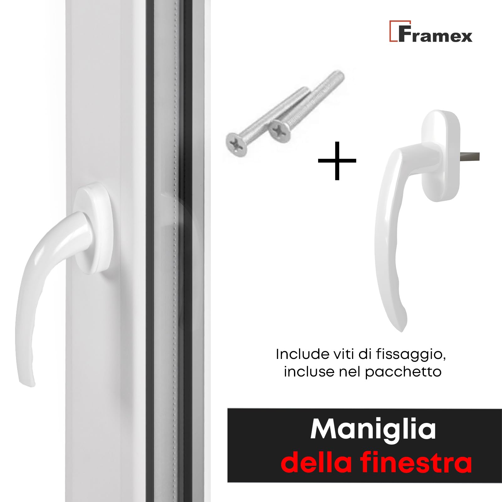 Finestra in Plastica Bianca Larghezza x Altezza 55 x 70 cm (550 x 700 mm) Triplo Vetri (32 mm), Anta-Ribalta, Girevole DIN Destra – Premium