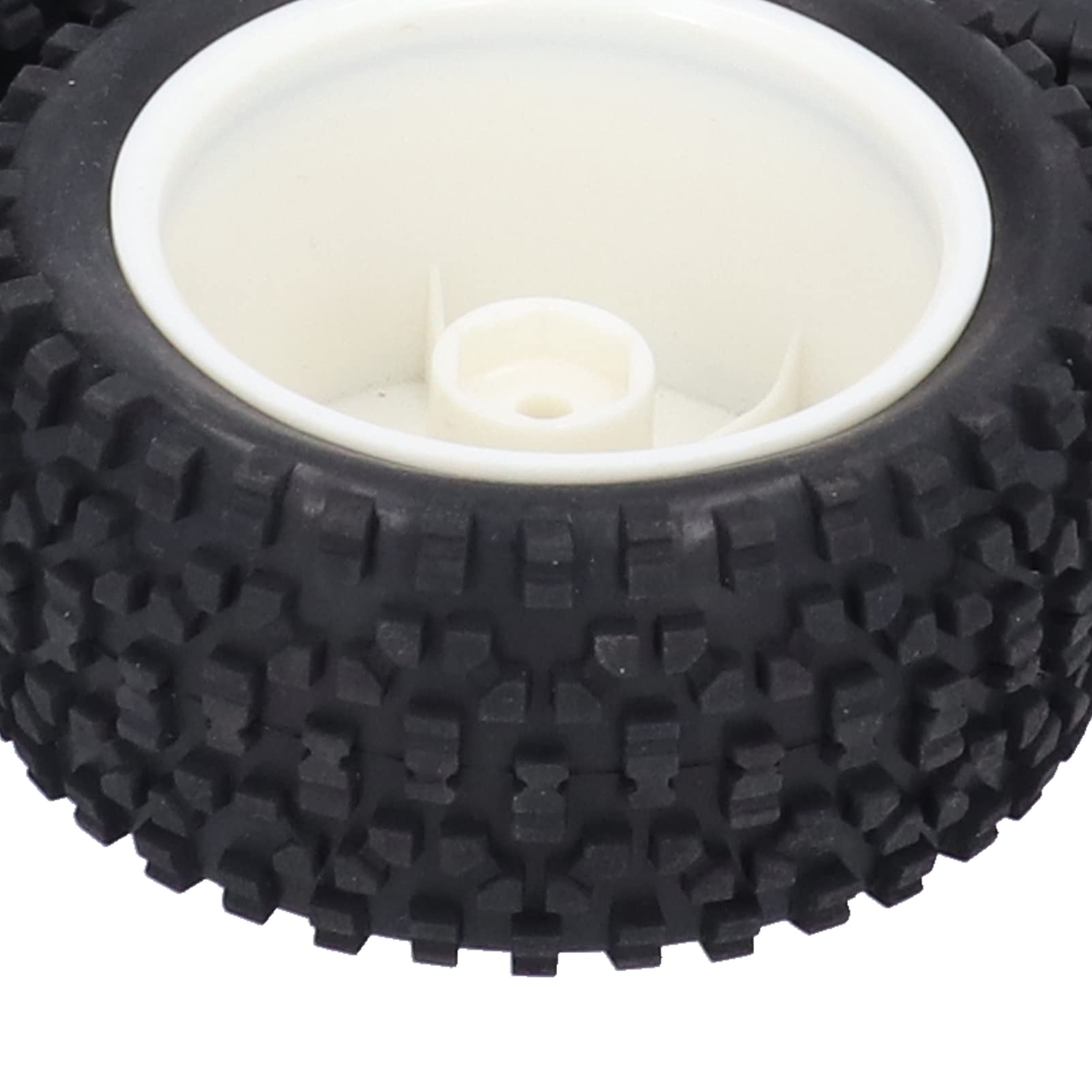 Set 4 Pezzi Pneumatici RC 1/10, Ruote in Gomma per Auto da Corsa e Buggy Telecomandati, Mozzi Ruota ad Alta Resistenza, Sostituzione Professionale per Modellismo, Grip Ottimale, Nero