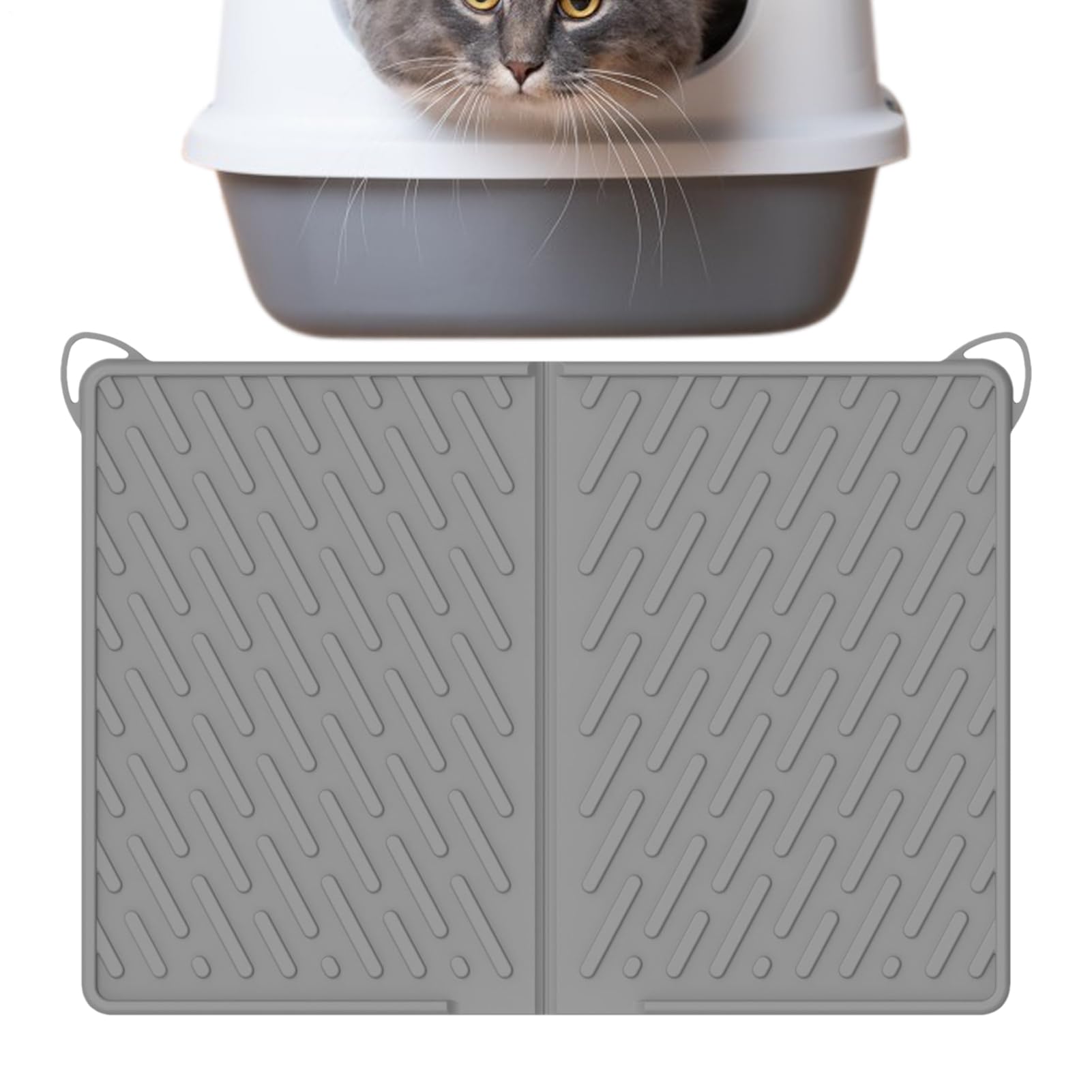 Tapis litière chat 60x43cm bac protection sol imperméable