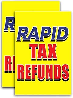 Rapid Tax Refunds (24" X 36") Vinyl Decal Only (Pack of 2) |Sign|Sticker|Poster