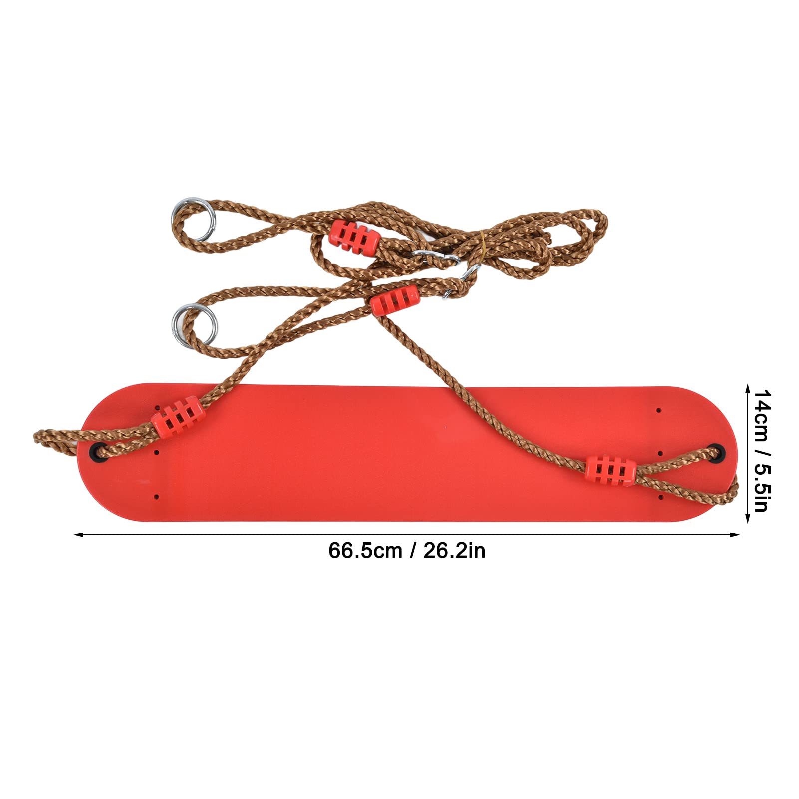 Columpios Asiento EVA Tablero Suave Rojo Cuerda Ajustable Kit de Accesorios para Patio de Juegos para niños Columpio al Aire Libre, Aprox.66,5 x 14 cm 26,2 x 5,5
