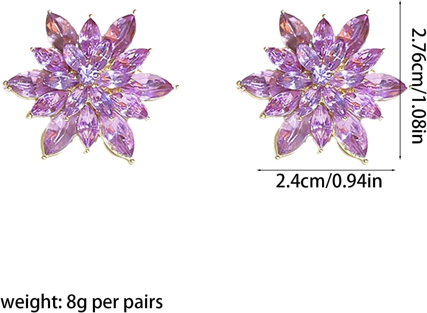 Crystal Flower Burst Stud Earrings for Women Rhinestone Floral Cluster Zircon Blooming Earrings Wedding Party Jewelry Accessories - Image 5