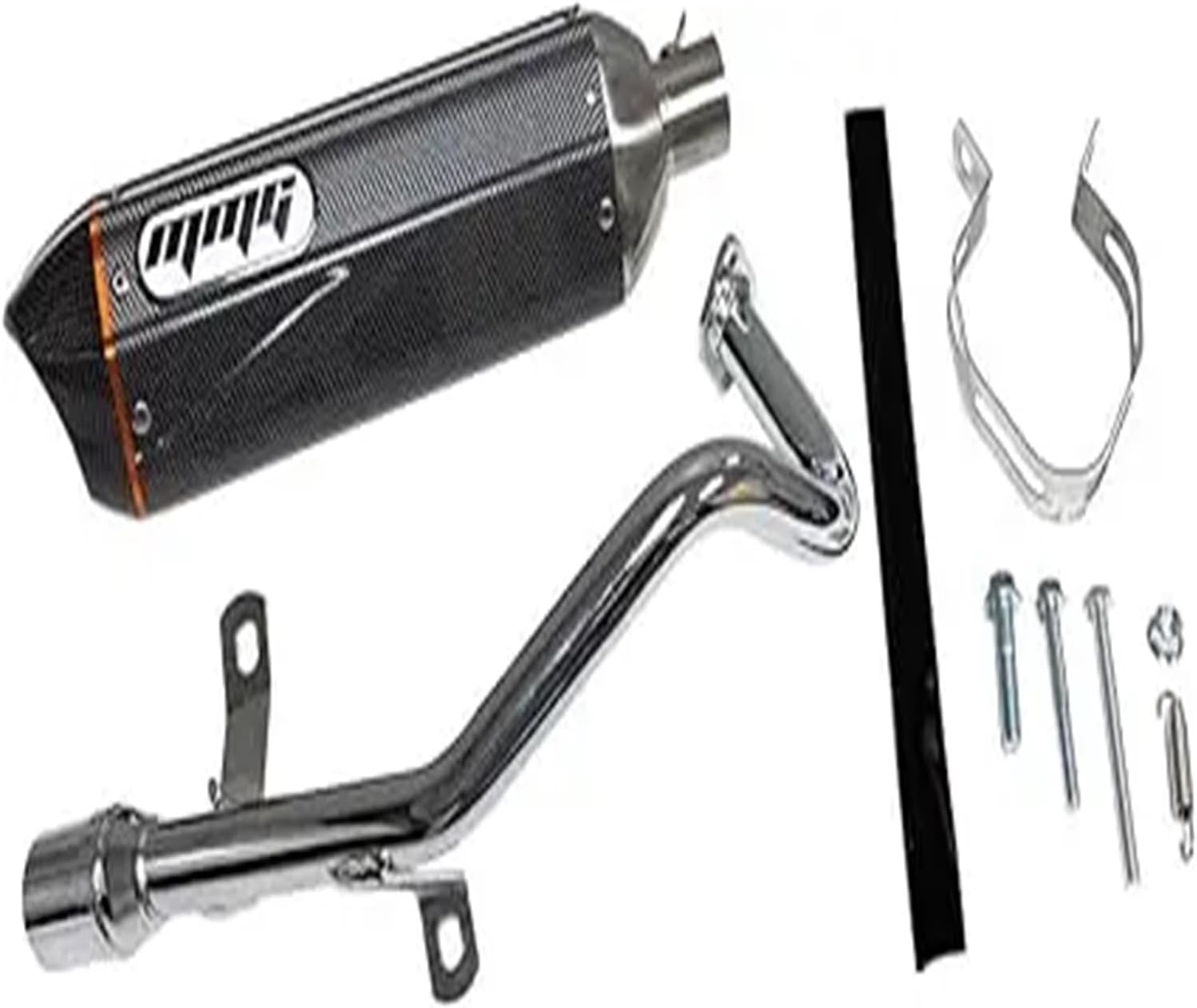 Exhaust System Muffler For GY6 50cc 4 Stroke Scooters (Carbon Fiber Finish) Exhausts pipes