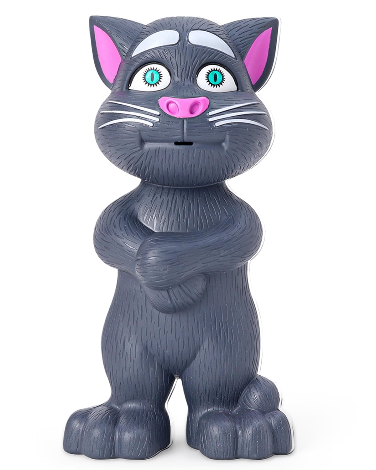 Play Nation Premium Musical Talking, Touching & Mimicry Tom Cat for Kids | Songs Recording, Repeats What You say | BIS Certified | Height 20 cm | Grey | 2 to 4 Years | Birthday Gift