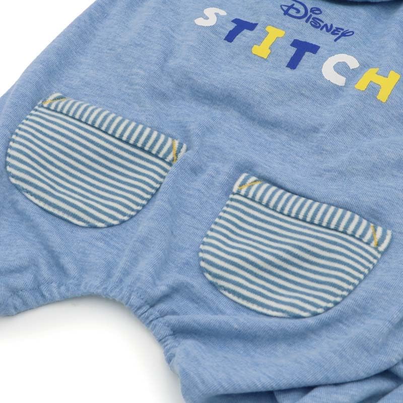 ペットパラダイス 犬 服 秋 ディズニー お顔 ロンパース スティッチ 小型犬 【参考 SS トイプードル パピヨン (～5kg)