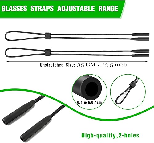 Miniatura 2 de MOLDERP Eyeglasses Straps - Eyeglass Strap Holder, Eyewear Retainer, Silicone Anti Slip Holder for Sports glasses, 2 Pcs