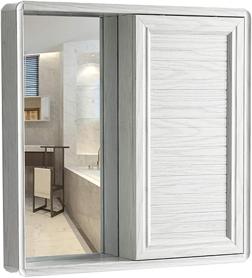 Bathroom Mirror Cabinet,Space Aluminum Sliding Storage Cabinet,Wall Mounted Mirror Cabinet,HD Silver Mirror,for Bathroom,Kitchen,Bedroom. (A 60cm)