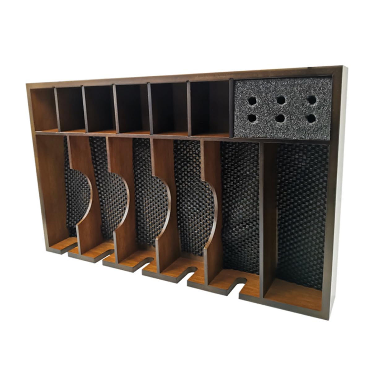 ULTECHNOVO Plateau pour Tondeuse de Barbier en Bois Grosse Capacité et Design à Grille Rationnelle, Organise Efficacement les Outils un Salon de Coiffure