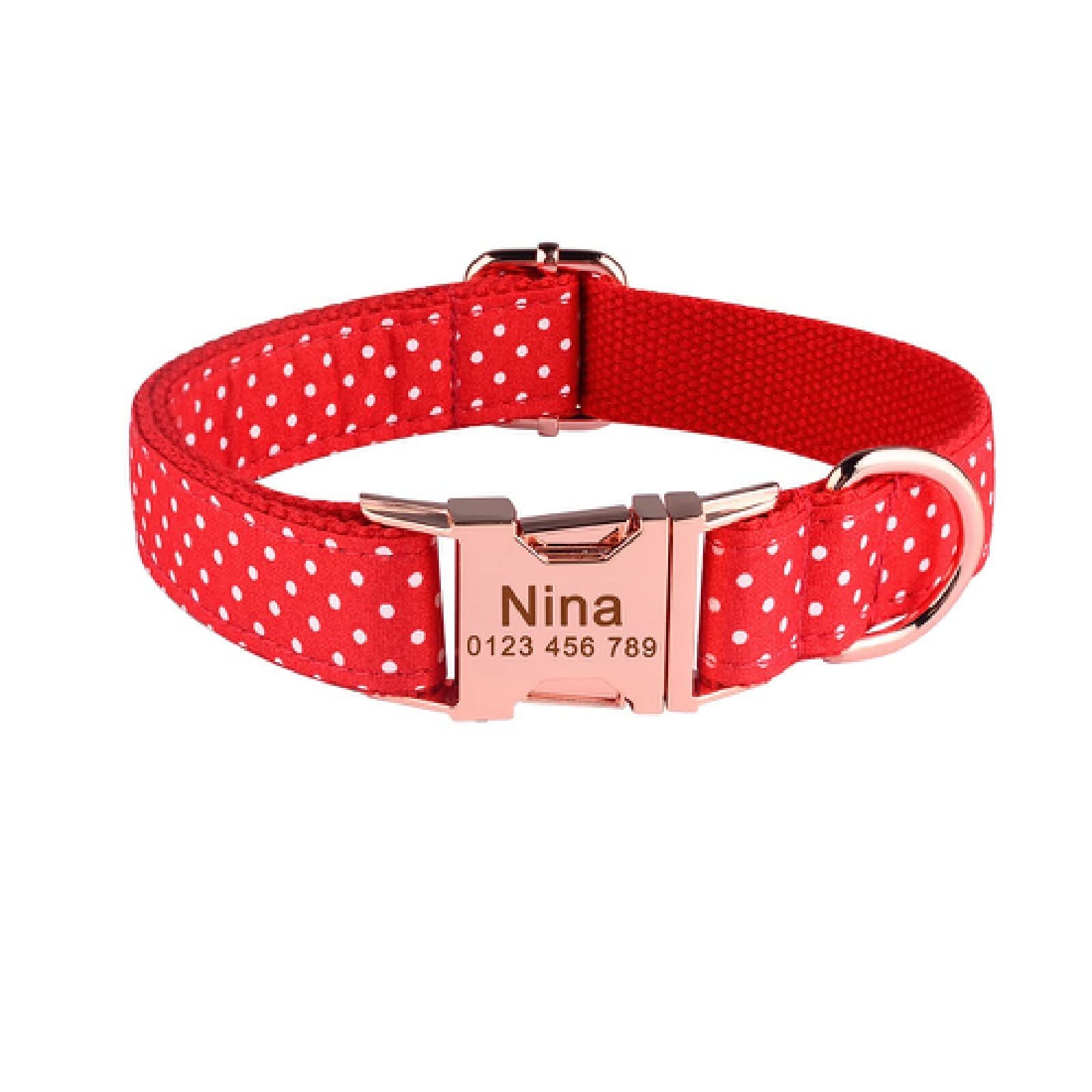 Collier de chien nom gravé en nylon premium réglable pour petite taille S