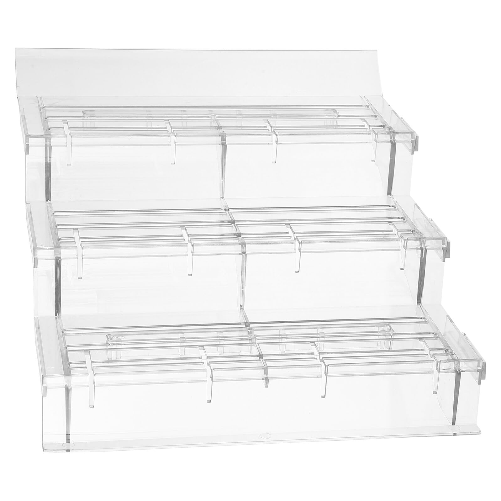 Alipis Espositore per Verdure e Bevande in Plastica, Struttura a Tre Livelli e Inclinata, Organizer Frigo per Retail e Banconi Refrigerati
