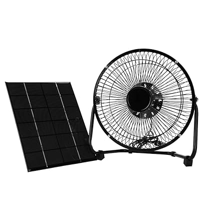 Solar Exhaust Fan, Solar Powered Fan, Portable for Dog Chicken House Outdoor Traveling Greenhouse