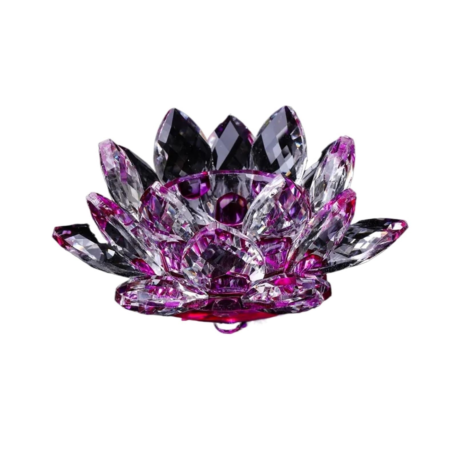 Handcrafts Crystal Lotus Flower Candlesticks Glass Tealight Candle Holders Ornament Home Decor(Color3)