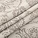 JINCHAN Valance Curtain Kitchen Farmhouse Window for Living Room Linen Scroll Paisley for Bedroom Bathroom Floral Printed Tie Up Small 20 Inch 1 Panel Rod Pocket Taupe on Beige