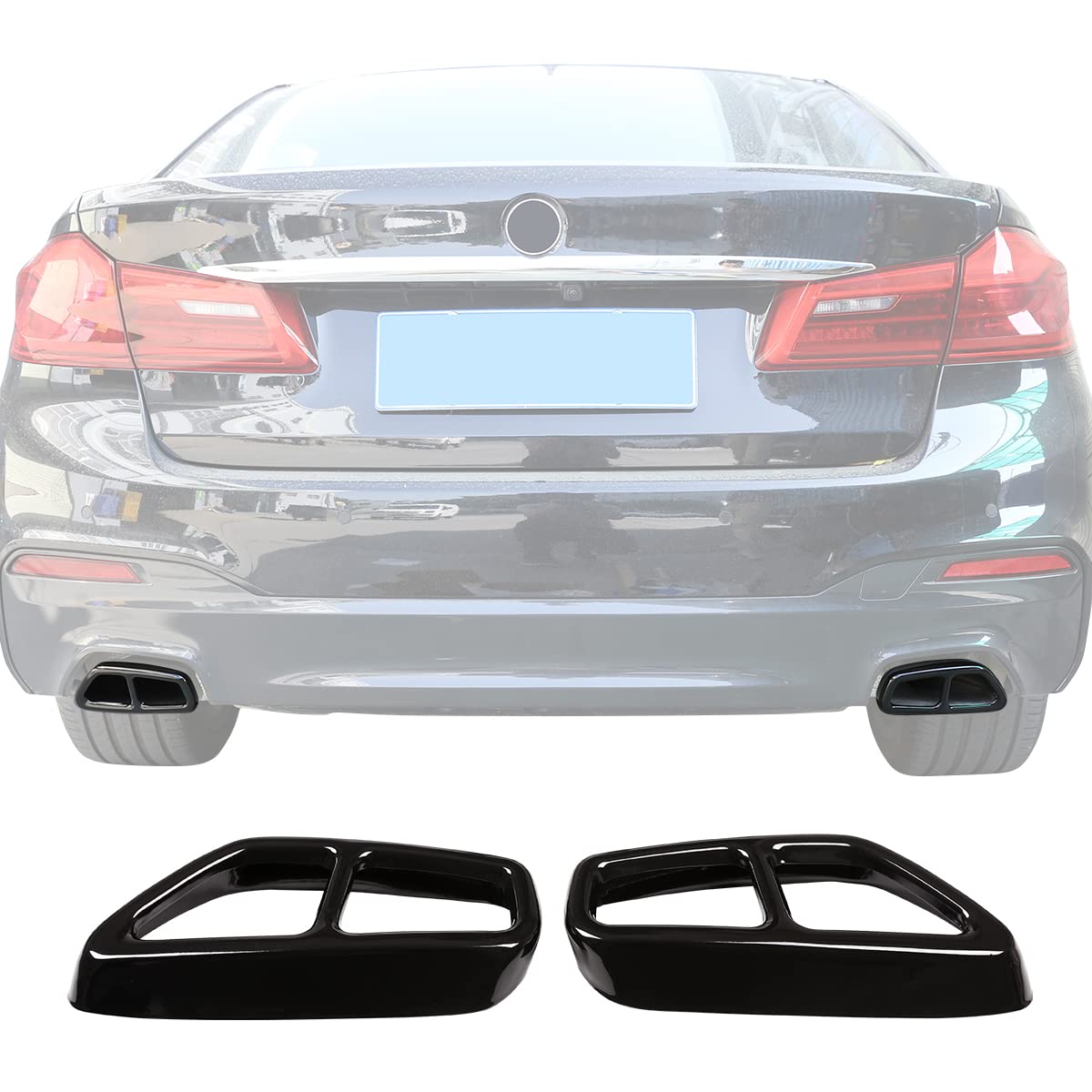 DIYUCAR Silencieux D'Échappement Noir Acier Inoxydable Pour BMW Série 5 G30 G38 2018-2022