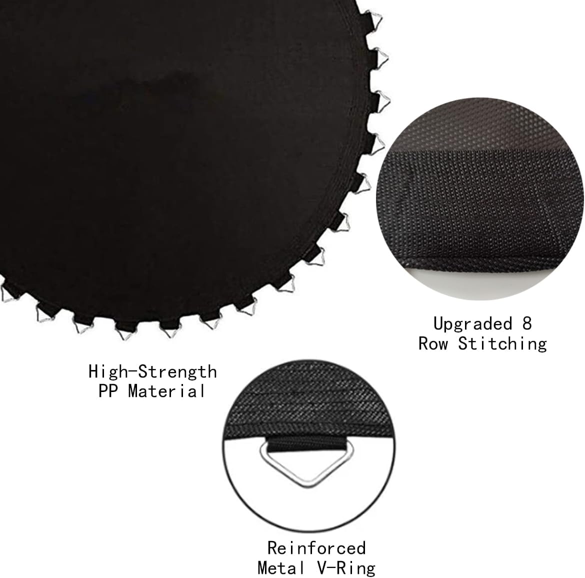Round Trampoline Replacement Mat, UV Resistant Bounce Mat for Outdoor Trampolines Accessories（Not Include Springs ）