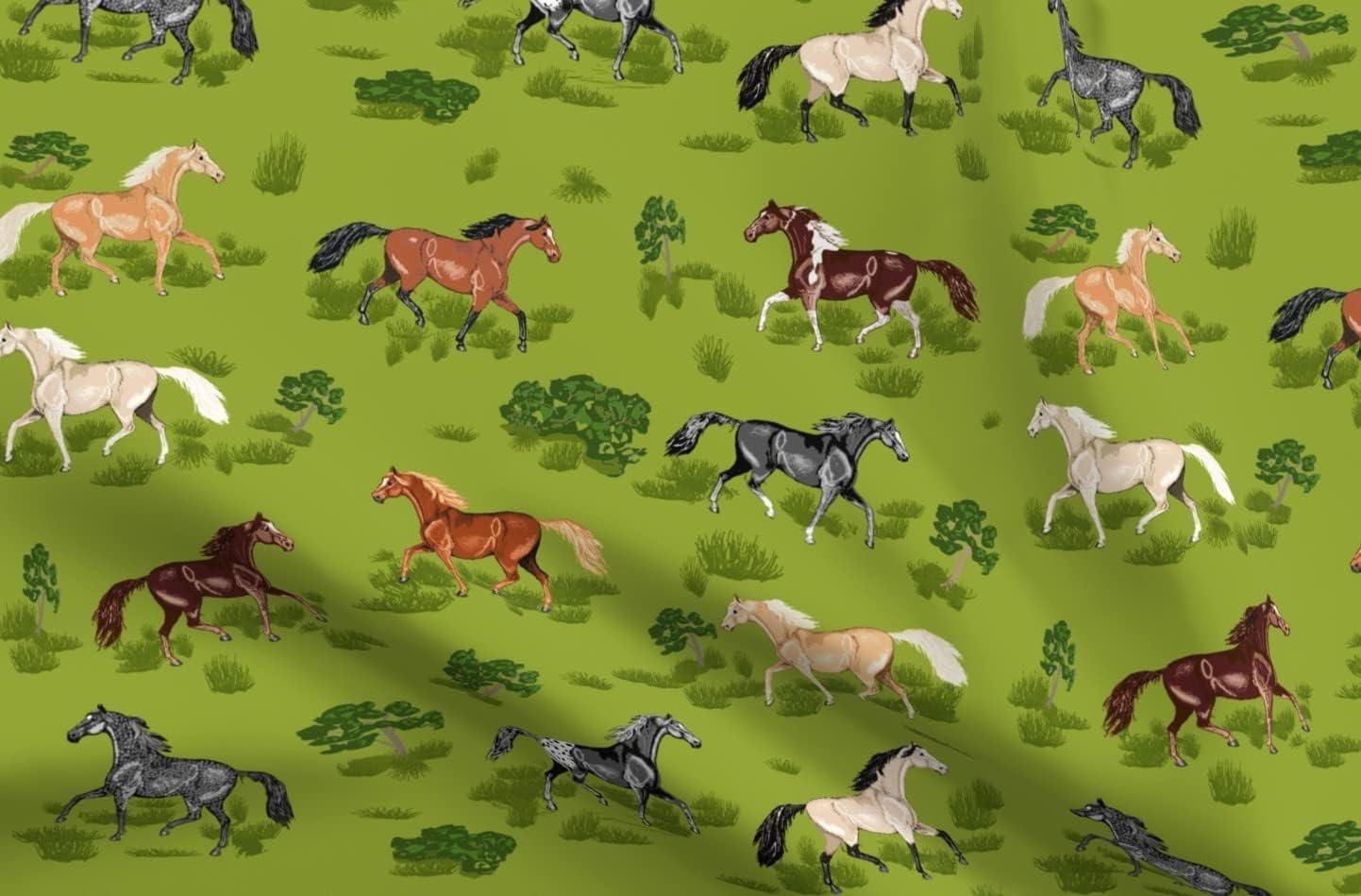 Spoonflower Fabric - Horses Horse Gray Animals Nursery Barn Farm Summer Printed on Petal Signature Cotton Fabric Fat Quarter - Sewing Quilting Apparel Crafts Decor