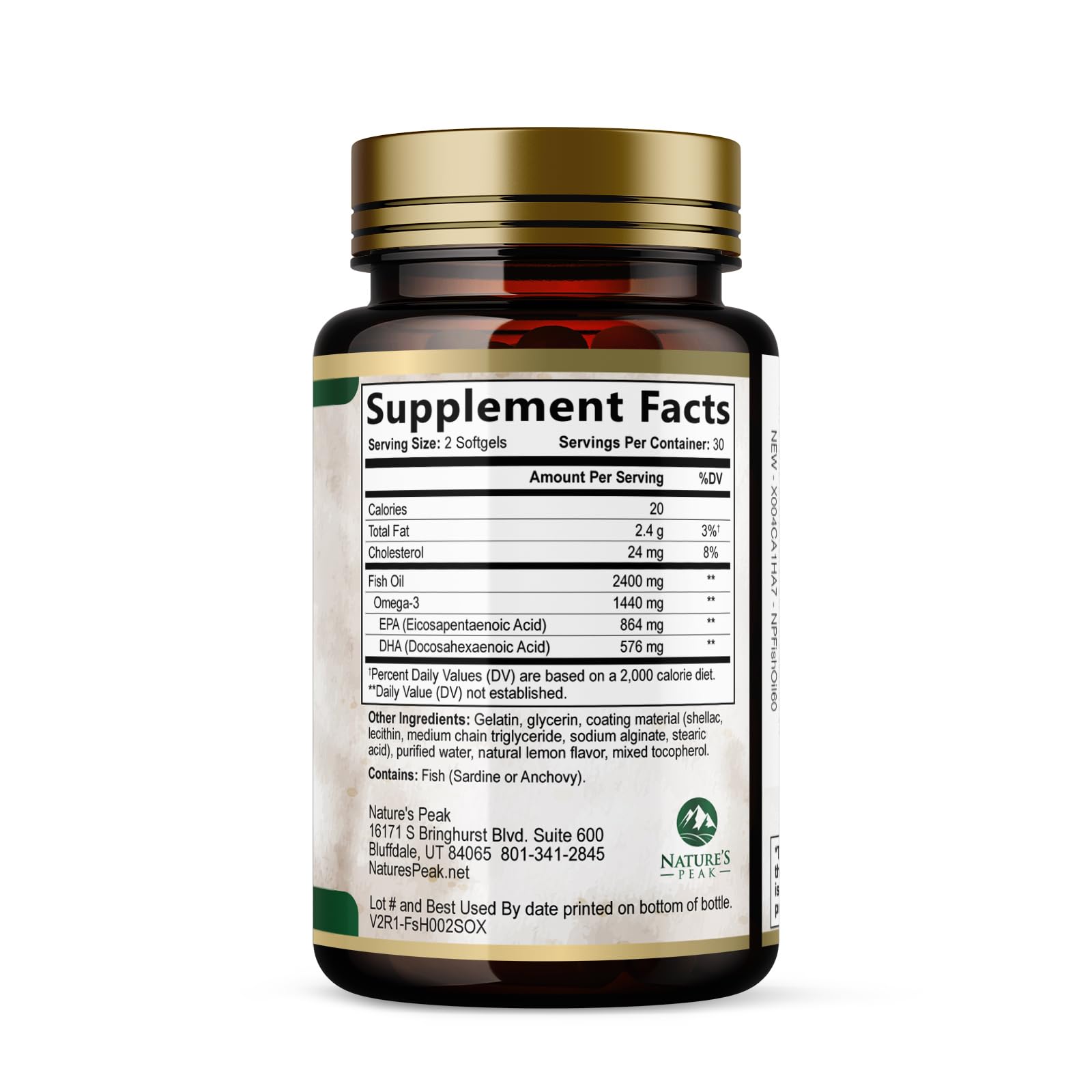 Omega 3 Fish Oil Pills 2400mg - Triple Strength Omega 3 Fish Oil Supplements - Best EPA & DHA Fatty Acids for Brain & Heart Health Support, Nature's Omega3 Supplement, 30 Day Supply - 60 Softgels — Amazon image 9