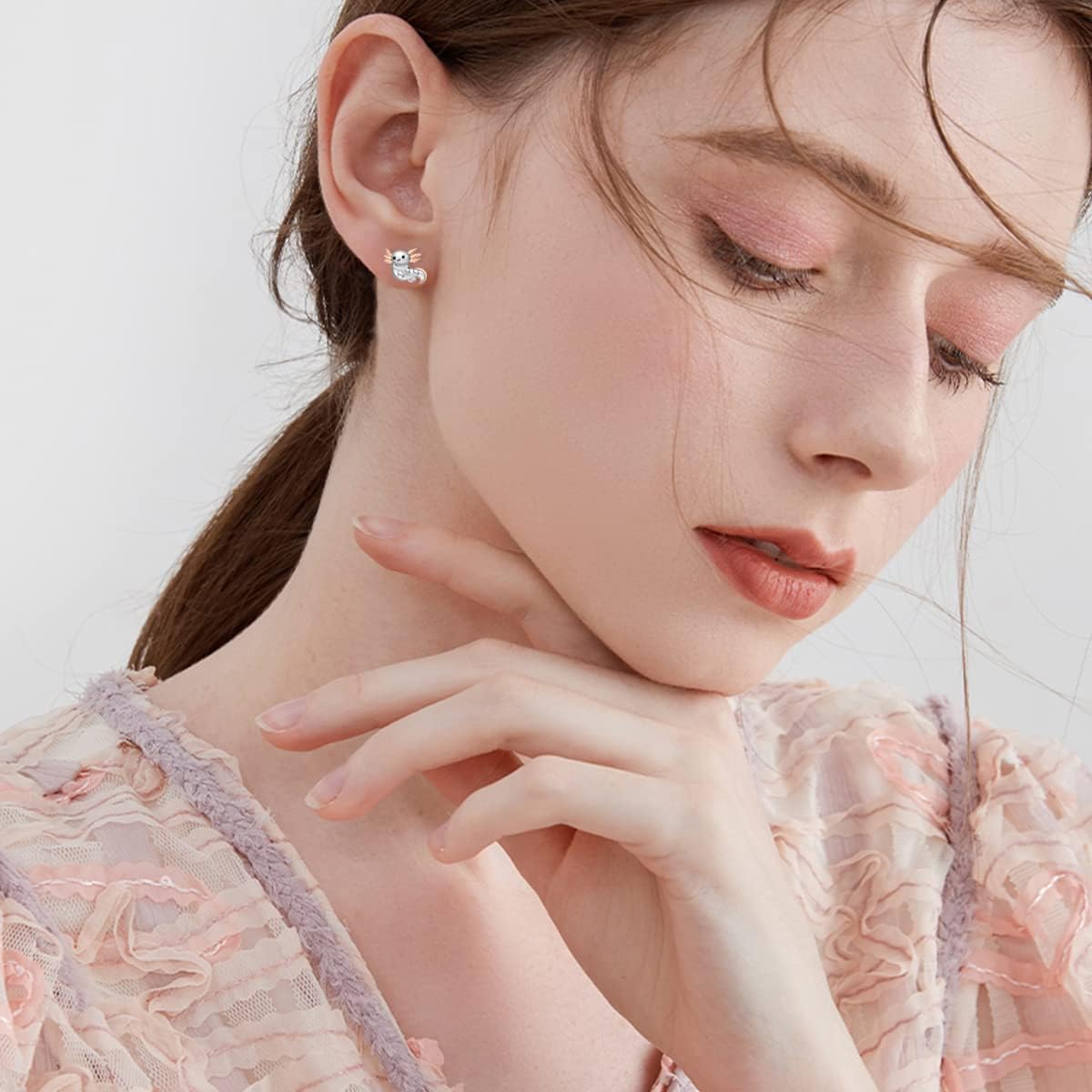 Axolotl/Frog/Giraffe/Black Cat/UFO Earrings Jewelry Gift for Women Mom Wife - Image 5