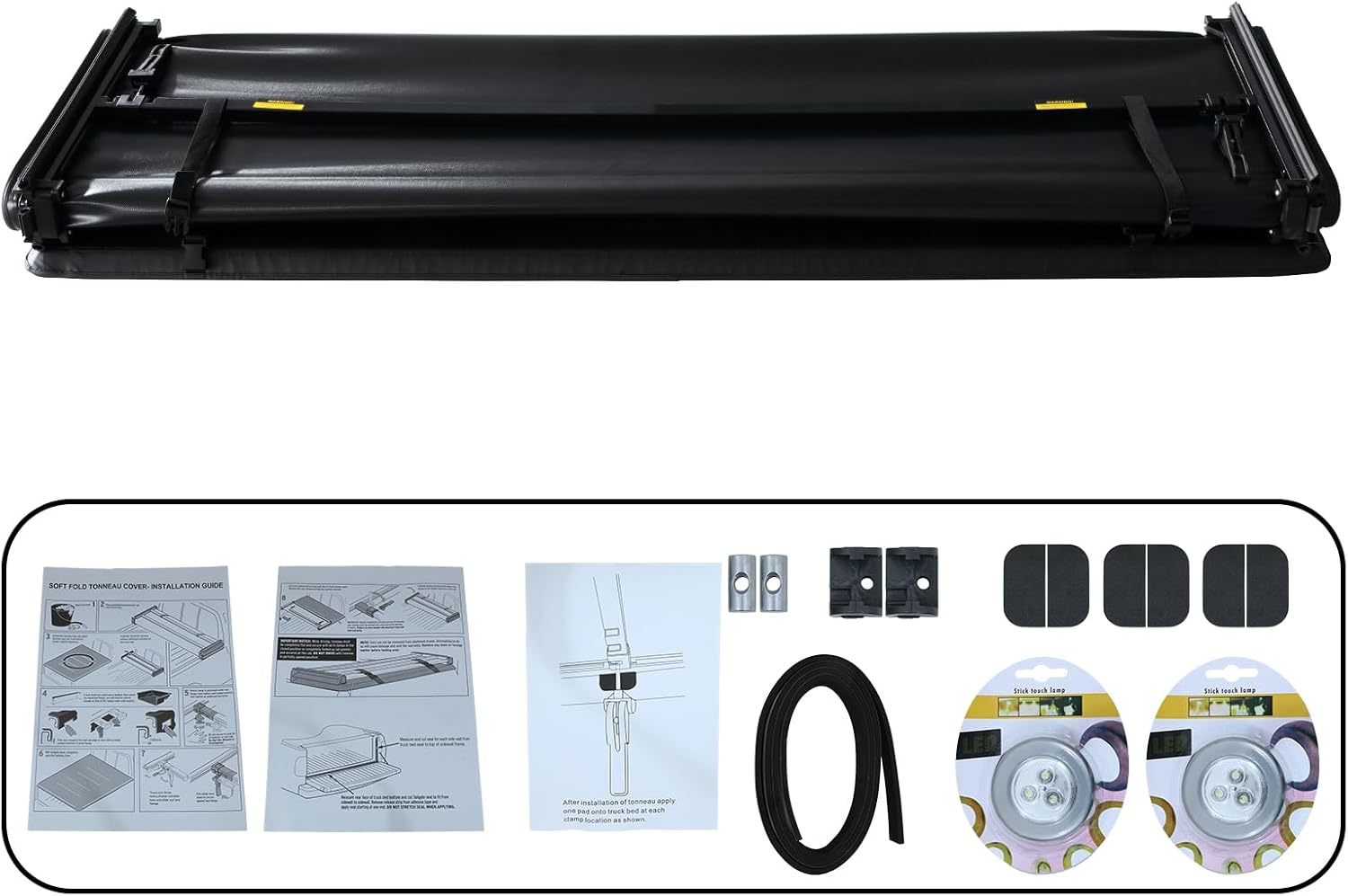 PENSUN Soft Quad-Fold Truck Tonneau Cover Fit for Chevy Silverado GMC Sierra 1500 1999-2007 (6.5FT 78in)