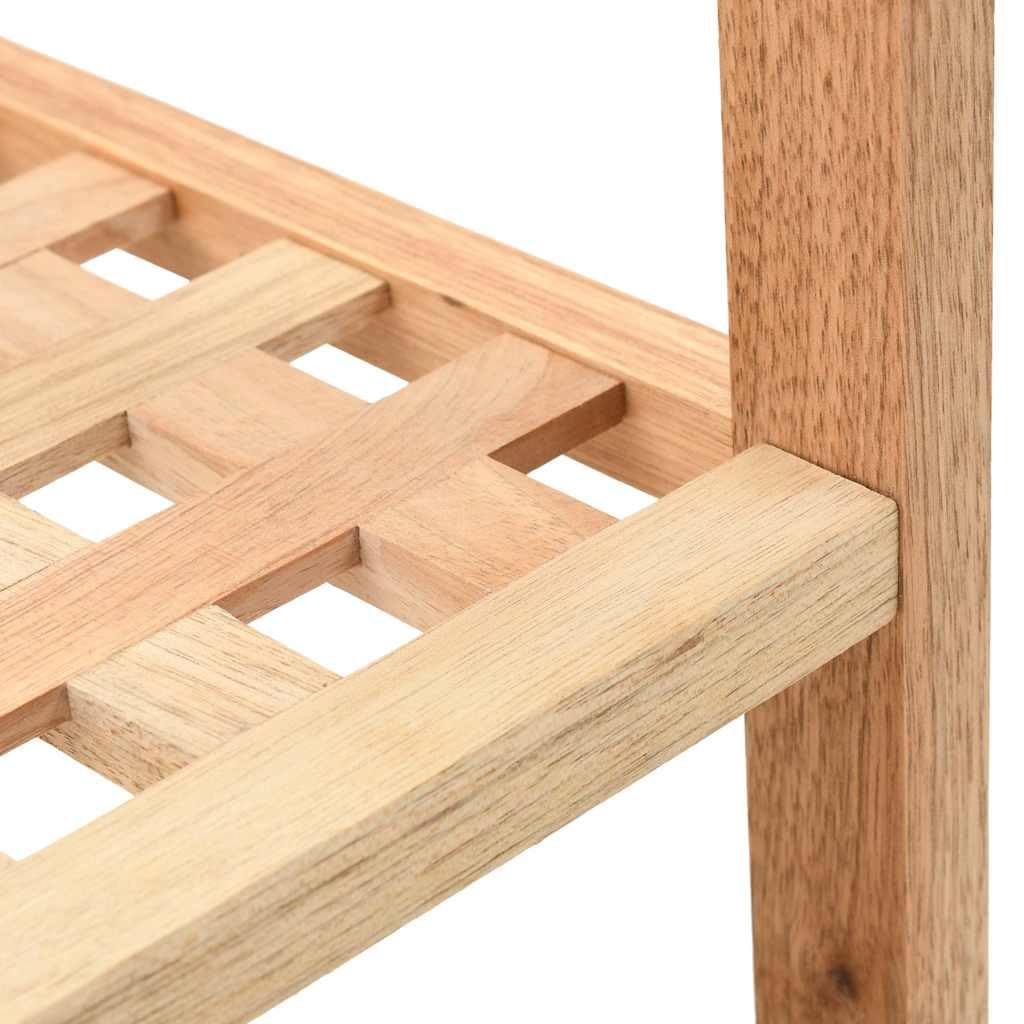 Schuhregal aus massivem Walnussholz 69x26x40 cm mit 2 Ablagen, platzsparend und stapelbar für Flur, Diele und Eingangsbereich, stabile Schuhablage und Ordnungssystem