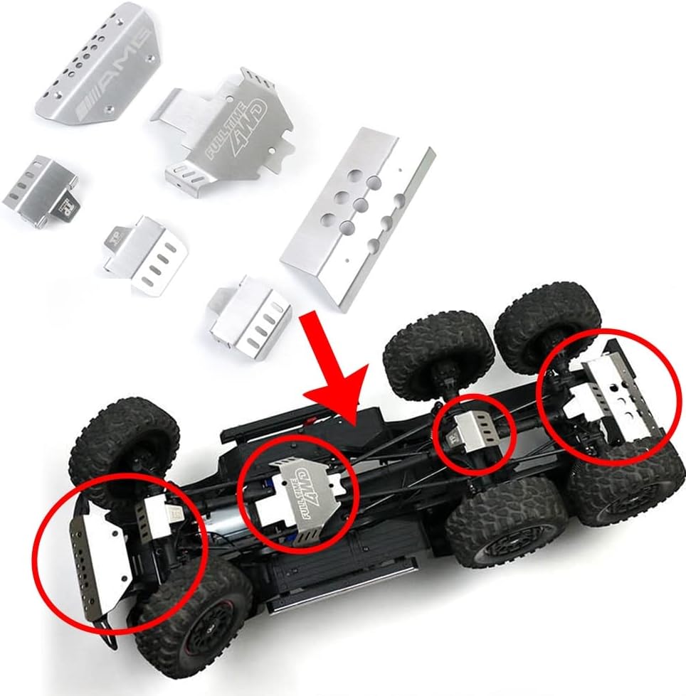 Metal Stainless Steel Full Armor Chassis Armor Guard Axle Protection Plate for 1/10 RTX6 G63 88096-4 Climber Car - (Color: 1 Set)