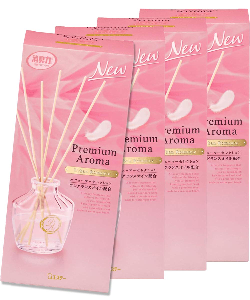 【まとめ買い】お部屋の消臭力 プレミアムアロマ スティック 部屋用 アーバンロマンス 本体 50ml×4個セット