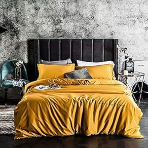 dubbele dekbedovertrek set grijs en paars, beddengoed sets kingsize zijde, beddengoed set volledig satijn zijde dekbedovertrek sets zacht zijdeachtig 4-delig dekbedovertrekset modern minimalisme geel