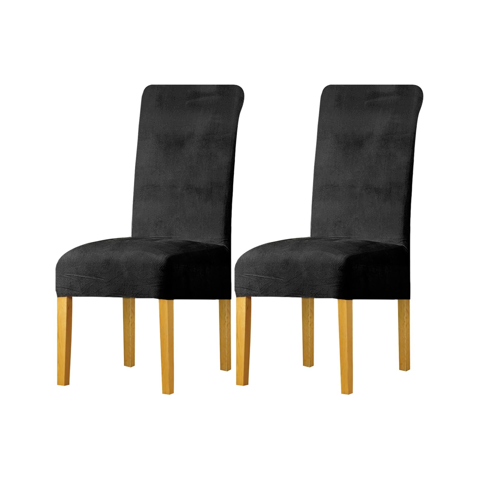 SXZAGZR Velvet Dining Chair Covers - Stretch Spandex Slipcovers for High Back Chairs | Plush Soft Cover for Home, Hotel & Kitchen (Set of 4/6) (Dark Gray,Set of 2)