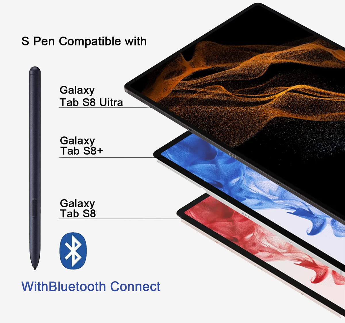 Amazon.com: Galaxy Tab S8 Stylus Pen (With Bluetooth) Replacement