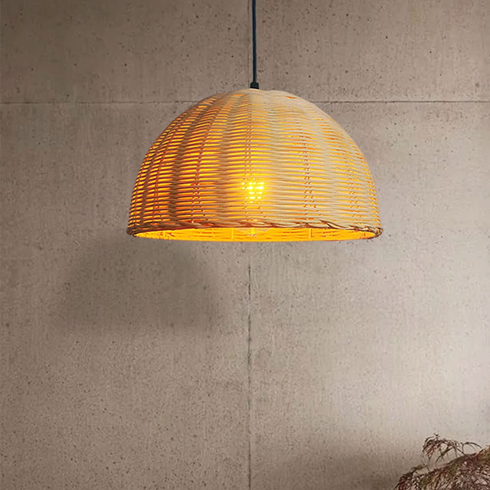 Lampe à suspension décorative en rotin fait main, lustre d'artisanat japonais