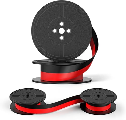 2 pares de cintas para máquina de escribir Cinta de tinta negra y roja para máquinas de escribir manuales, adecuada para máquinas de escribir