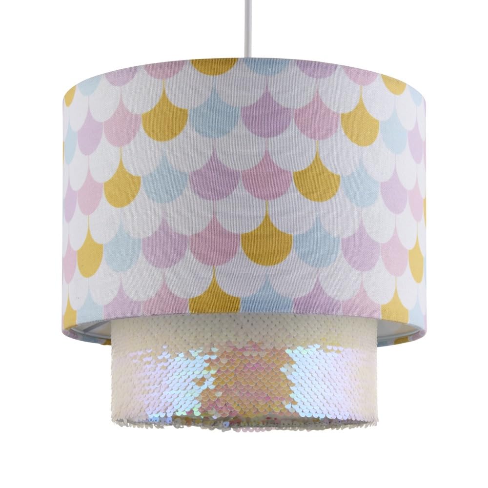 First Choice Lighting MermaidGlitter 25Cm Easy Fit Pendant 2 Tier Shade from B&Q