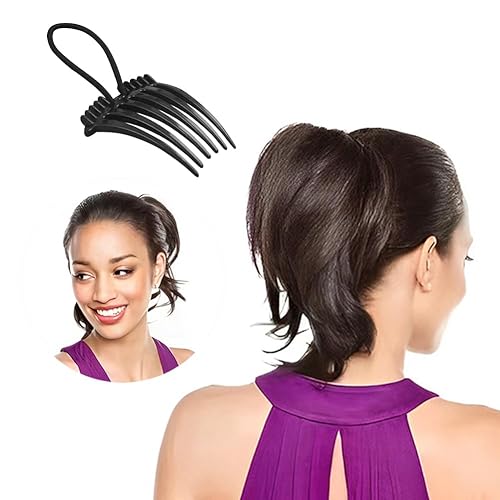 Miniatura 6 de 4 piezas de peine bandette, herramienta de peinado con banda elástica de goma para el cabello, peine para coleta, peine de volumen para peinados