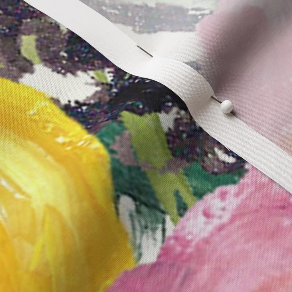 Spoonflower Fabric - Watercolor Floral Botanical Spring Nursery Roses Foliage Large Scale Printed on Cotton Poplin Fabric by The Yard - Sewing Shirting Quilting Dresses Apparel Crafts