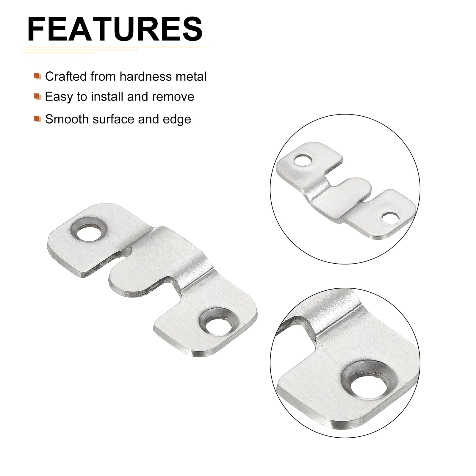 DTGN 44x19mm Picture Hangers Flush Mount Bracket, 20Pcs - Image 3