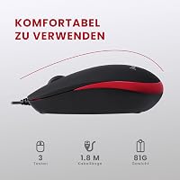 Perixx PERIDUO-212 USB Billentyűzet QWERTZ Német Fekete Piros 6