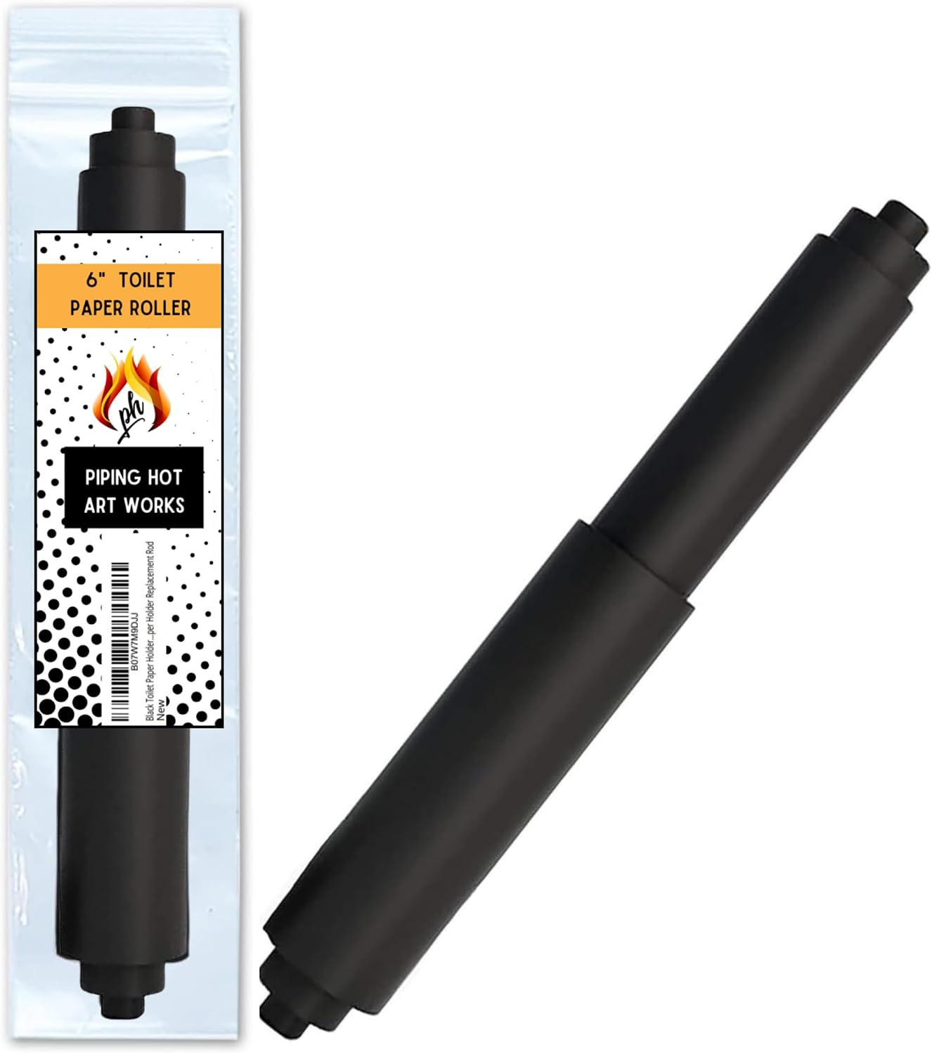 Black Toilet Paper Holder Spring Rod | Toilet Paper Roller Replacement | 6 Inch Toilet Paper Holder Replacement Rod | Durable Plastic Spindle – Fits All Standard Tissue Rolls