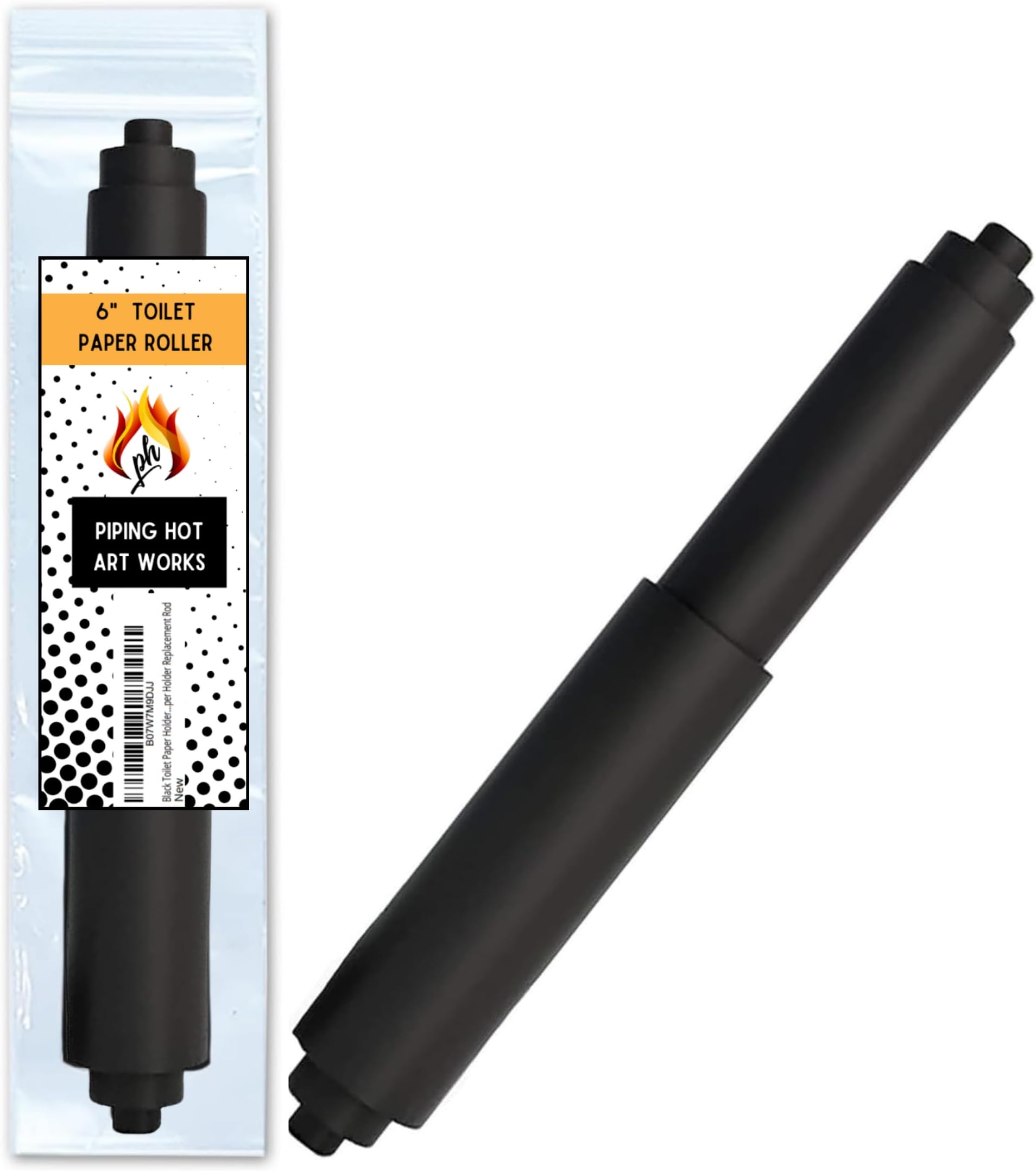 Black Toilet Paper Holder Spring Rod | Toilet Paper Roller Replacement | 6 Inch Toilet Paper Holder Replacement Rod | Durable Plastic Spindle – Fits All Standard Tissue Rolls