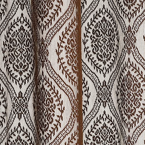 Image of Swayam 40% Blackout Polyester Window Curtain for Living Room & Bedroom | 5 Feet | Room Darkening Curtain with Eyelets | Pack of 1 | Ethnic Motif Design - Beige & Brown