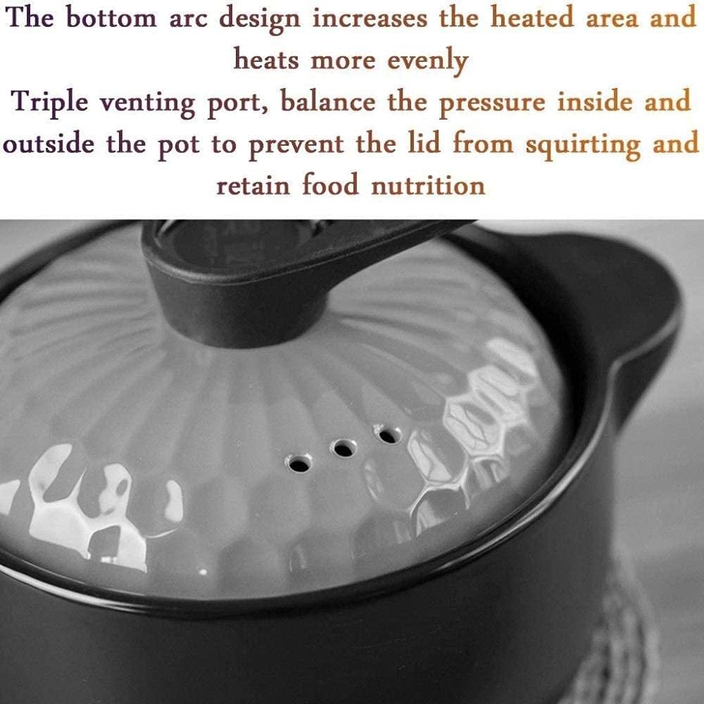 Casseruola in Ceramica, pentola in Terracotta per Cucinare, pentola in Ceramica - Resistente alle Alte Temperature, Smalto Liscio Che Non sbiadisce, Durevole - capacità